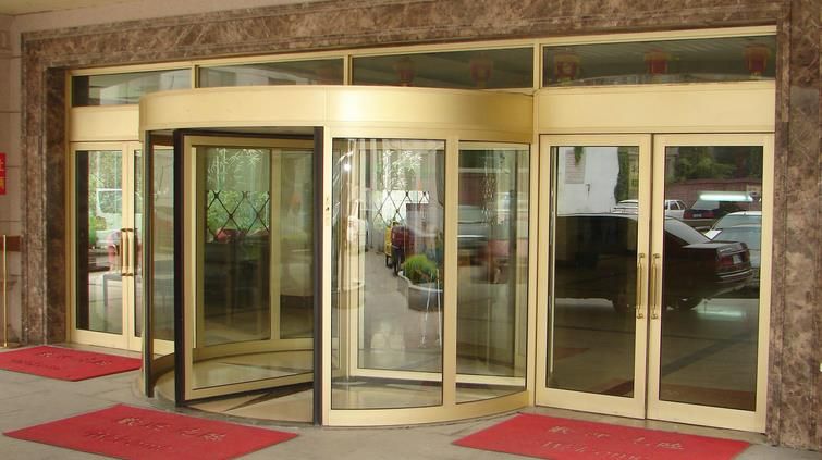 自動旋轉門三翼旋轉門產品圖片,自動旋轉門三翼旋轉門產品相冊 - 安徽合肥豪順銅門裝飾工程 - 九正